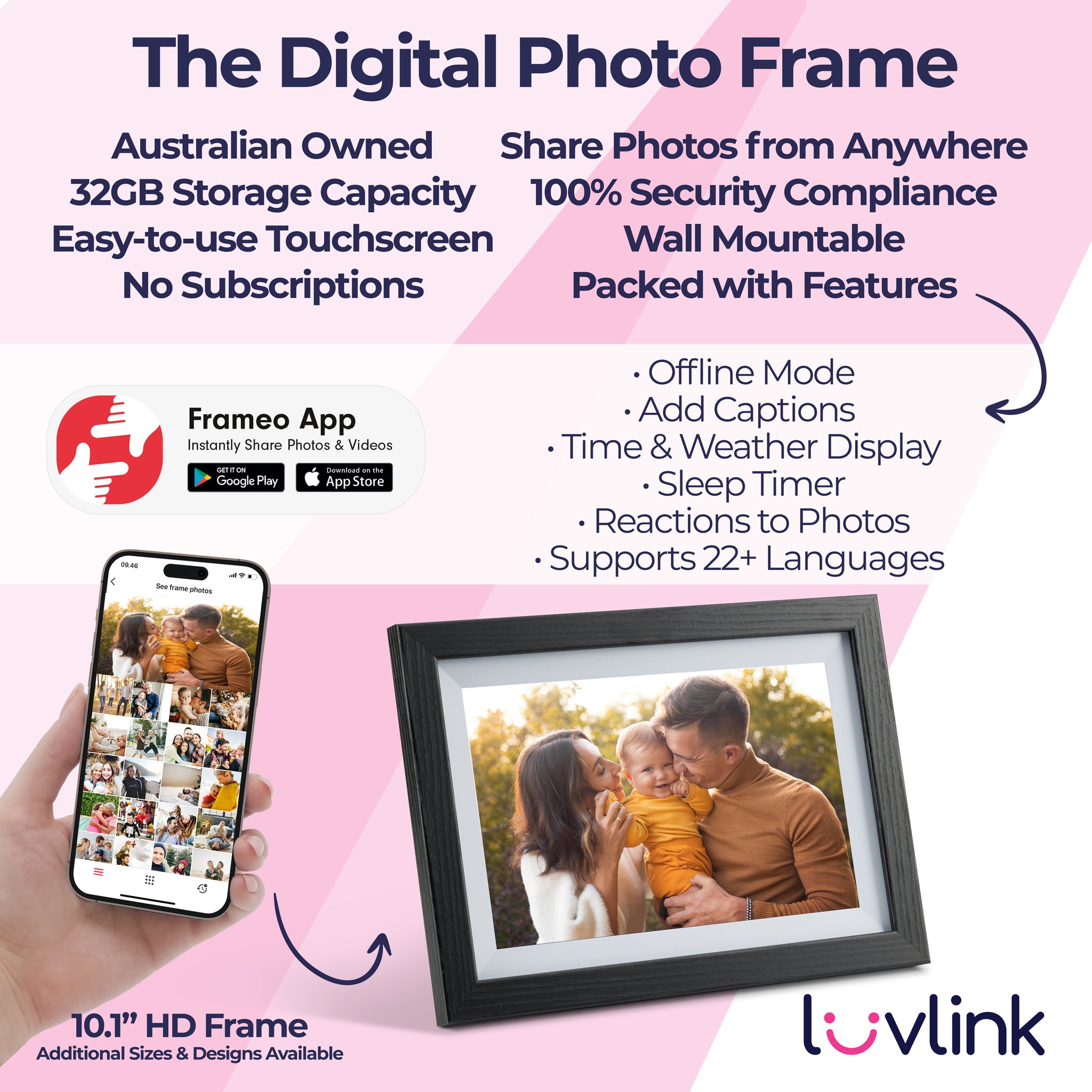 Digital Photo Frame | Frameo | Buy Photo Frames Australia – LuvLink ...