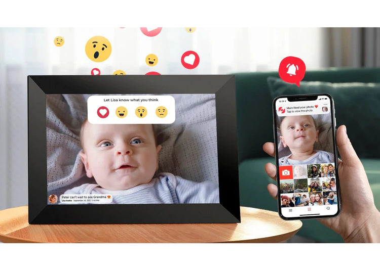 Send emojis on the LuvLink Photo Frame